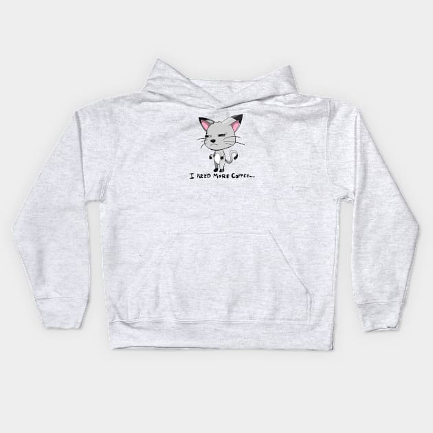 Tired Cat Kids Hoodie by Amused Artists